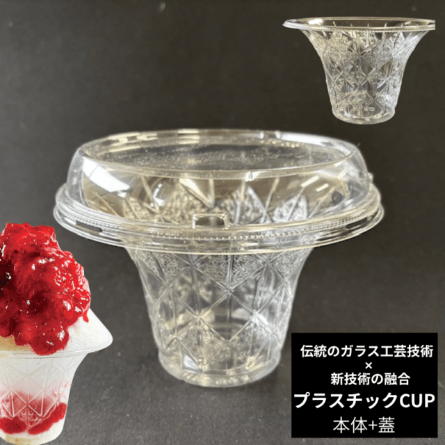 使い捨て カップ バイオ ピカリス 129パイ350B キリコ 透明 129パイ×80mm/蓋:23mm 本体50枚 蓋50枚 コップ 工芸 綺麗 きれい プラスチックカップ トッピング 屋台 リスパック イベント 夏 氷 フラワーカップ 業務用 コップ 使い捨て デザート