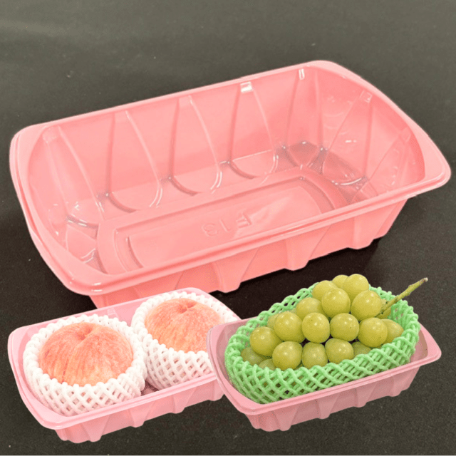 カラーフルーツケース F-13 ピンク【100枚】207(197)×127(116)×52mm 信和 果樹 果物 容器 ピンク フルーツ ケース プラスチック ぶどう りんご 梨 桃 ギフト シャインマスカット F13 ピンク 色 カラー