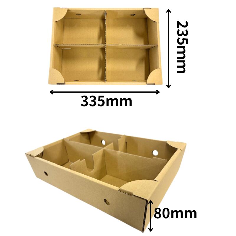 段ボール いちご300g×4Pサービス箱 235×335×80mm 組み立て BOX B段