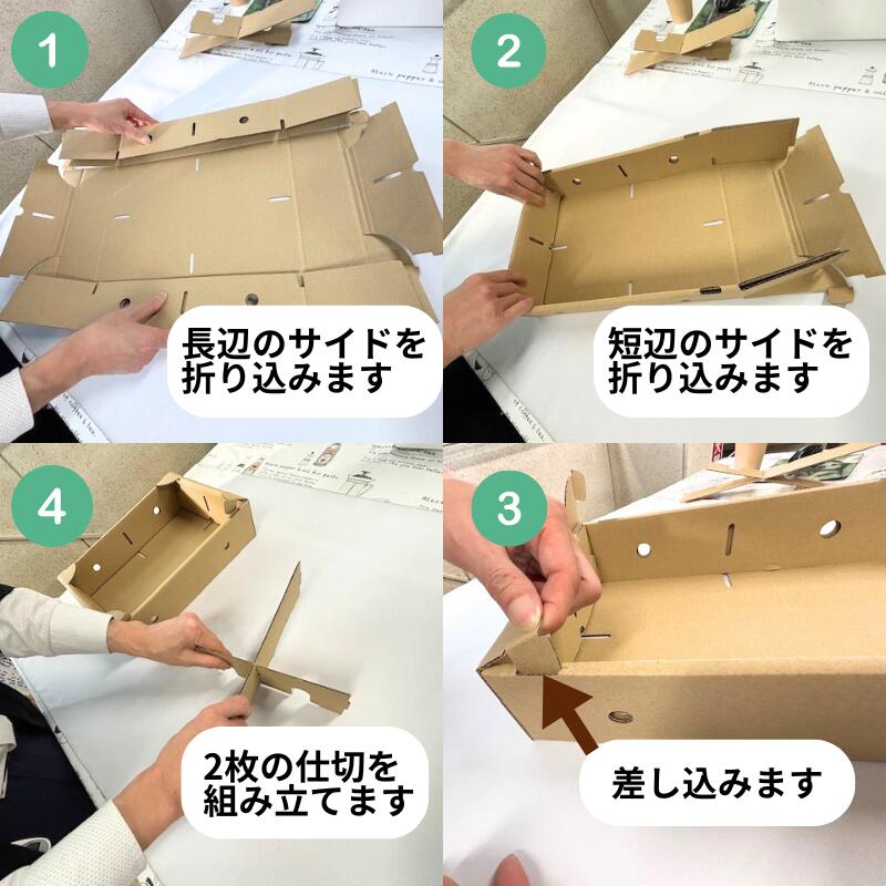 段ボール いちご300g×4Pサービス箱 235×335×80mm 組み立て BOX B段