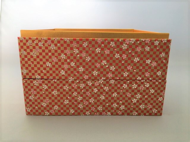 紙重箱 6.5寸 2段 赤 セット【1セット 本体2個+蓋1個】 200×200