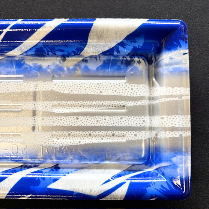 【セット】 刺身容器 ふれあい L20-12B ゆきかざ青 セット【50枚】 2点盛 197×114×42 蓋18mm リスパック PSP 柄 食品トレー  容器 精肉 にぎり 寿司 刺身 惣菜 鮮魚 テイクアウト お持ち帰り 使い捨て レンジ不可 リス お造り