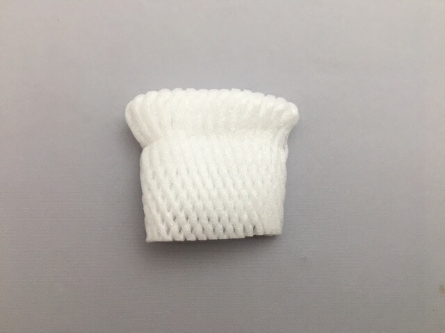 バイオ フルーツキャップ TSW-5 白 【ダブル】5cm 【100個】バイオプラスチック20%配合 果物 緩衝材 保護材 発泡 ネット いちご 苺 キウイ キャップ フルーツ 網 輸送 衝撃 守る 保護 振動