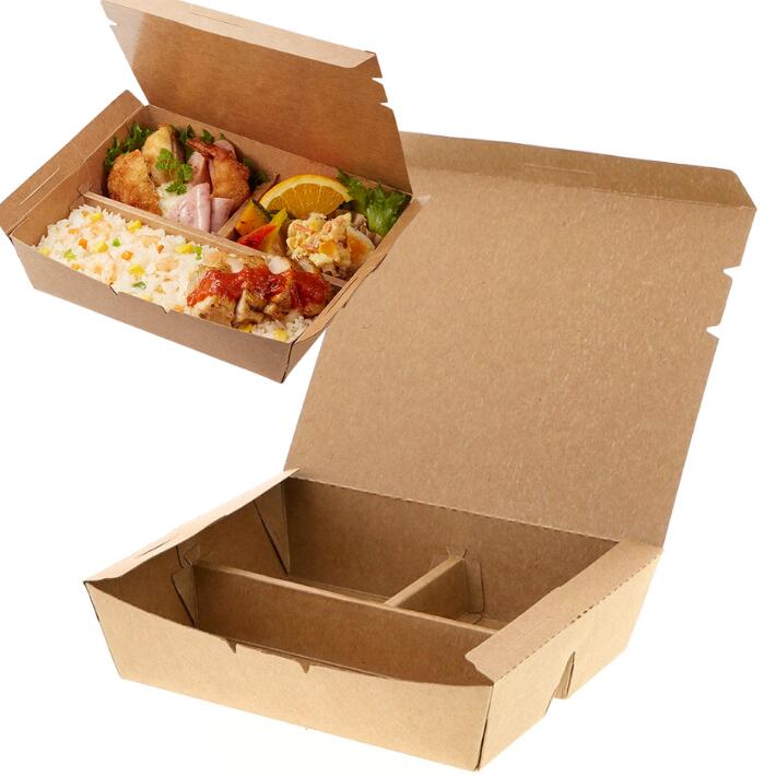 (まとめ) HEIKO 弁当容器 エコランチボックス 4仕切 #004409007 1パック(20枚) 〔×5セット〕