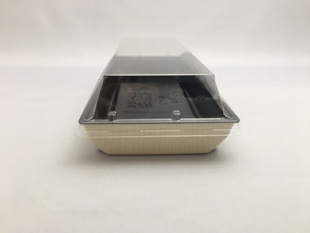 刺身容器【セット】 豪華折 23-10B 桐木目黒 セット【50枚】 テイクアウト 使い捨て 容器 ハレの日 祝い 223×96×26mm 弁当箱 外嵌合 洋食 レストラン 食堂 寿司8貫 寿司 精肉 和菓子 米飯 豪華 売場 テイクアウト 刺身 正月 年末