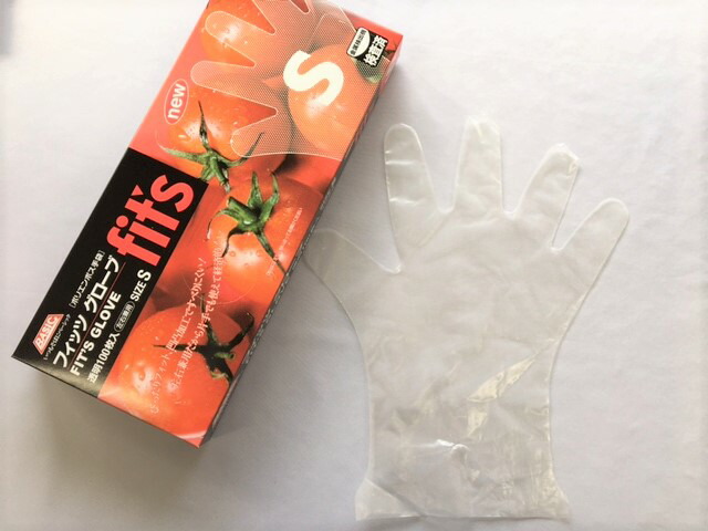 ポリ手袋 外エンボス S/M/L 箱入【100枚】 全長 27.5cm フィッツ