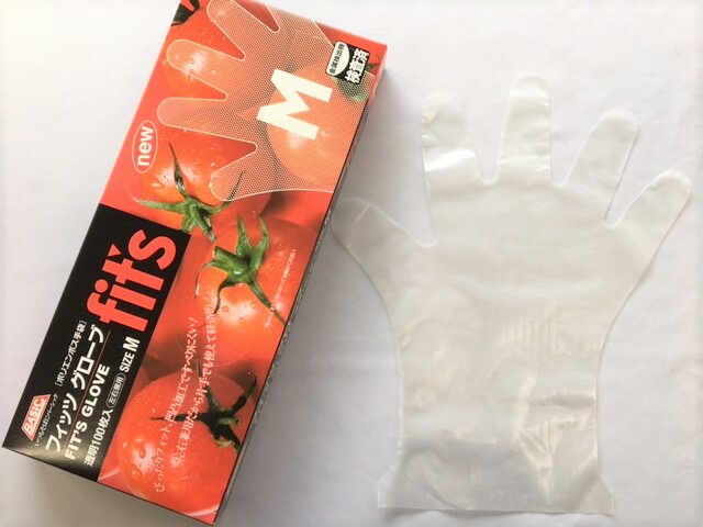 ポリ手袋 外エンボス S/M/L 箱入【100枚】 全長 27.5cm フィッツ