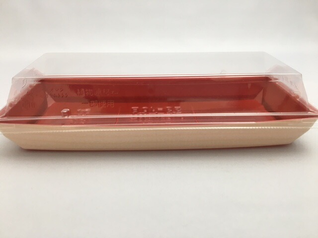 刺身容器【セット】 豪華折 23-10B 桐木目朱 セット【50枚】 テイクアウト 使い捨て 容器 ハレの日 祝い 223×96×26mm 弁当箱 外嵌合 洋食 レストラン 食堂 寿司8貫 寿司 精肉 和菓子 米飯 豪華 売場 刺身 正月 年末