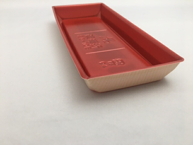 刺身容器【セット】 豪華折 23-10B 桐木目朱 セット【50枚】 テイクアウト 使い捨て 容器 ハレの日 祝い 223×96×26mm 弁当箱 外嵌合 洋食 レストラン 食堂 寿司8貫 寿司 精肉 和菓子 米飯 豪華 売場 刺身 正月 年末