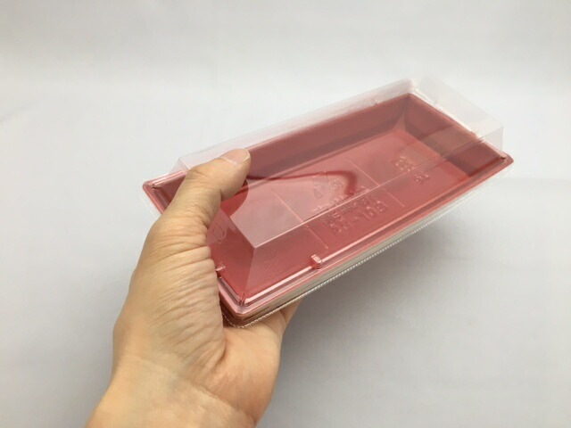 刺身容器【セット】 豪華折 23-10B 桐木目朱 セット【50枚】 テイクアウト 使い捨て 容器 ハレの日 祝い 223×96×26mm 弁当箱 外嵌合 洋食 レストラン 食堂 寿司8貫 寿司 精肉 和菓子 米飯 豪華 売場 刺身 正月 年末