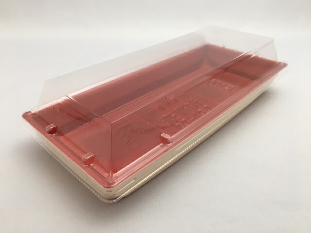 刺身容器【セット】 豪華折 23-10B 桐木目朱 セット【50枚】 テイクアウト 使い捨て 容器 ハレの日 祝い 223×96×26mm 弁当箱 外嵌合 洋食 レストラン 食堂 寿司8貫 寿司 精肉 和菓子 米飯 豪華 売場 刺身 正月 年末