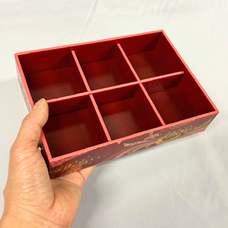 赤い弁当箱 6仕切り 伝統模様　15セット 赤い弁当箱 6仕切り 伝統模様 15セット 【公式通販】