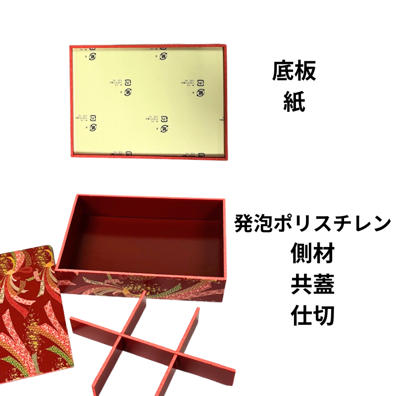 赤 お弁当 容器 使い捨て 6仕切 おせち 折箱 匠御膳 21-15H ちぎり 15