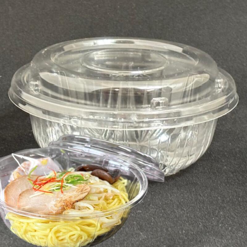 テイクアウト 使い捨て容器 本体＋蓋付き 700セットまとめ売り　新品・未使用 クリーンボール 大 透明 直径180×高70mm 蓋高24mm 100枚 本体 蓋・本体