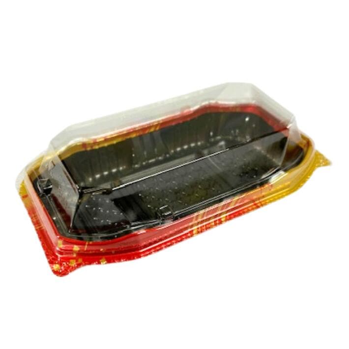 おはぎ 容器 バイオ ネオシェル 18-10 しとやか赤 177×104×30 蓋28mm