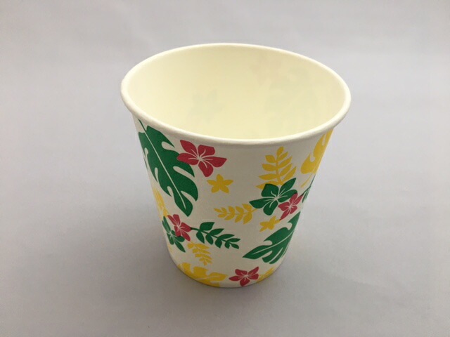 紙製 紙 氷カップ Nハワイアン G/Y 50個 容量 400ml 口径93×高さ92×底