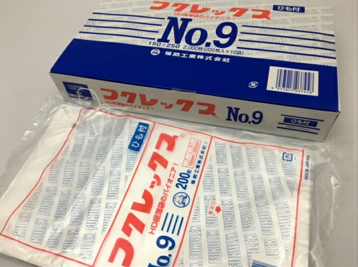 ケース】 フクレックス NO.9 紐付 0.008×150×250mm 【24000枚】【小箱