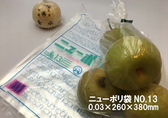 【ケース】ニューポリ袋 03 No.13　0.03×260×380mm 【3000枚】 ポリ袋 福助工業  ニューポリ ポリ 袋 0.03 透明 260×380 ケース 福助 ビニール ビニール袋 業務用 プロ 包装 平袋 保存 収納 保管 日本製