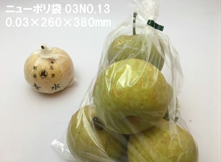 【ケース】ニューポリ袋 03 No.13　0.03×260×380mm 【3000枚】 ポリ袋 福助工業  ニューポリ ポリ 袋 0.03 透明 260×380 ケース 福助 ビニール ビニール袋 業務用 プロ 包装 平袋 保存 収納 保管 日本製