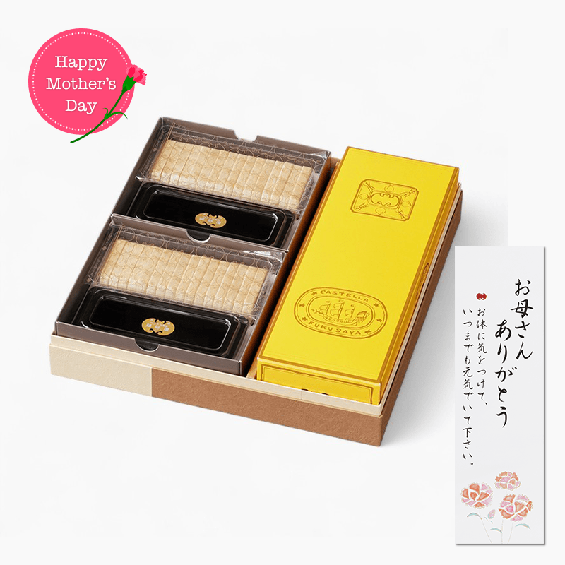 母の日　特撰詰め合わせ 貼り箱(カステラ小切れ 1号1本 / 手づくり最中8ヶ入2箱)