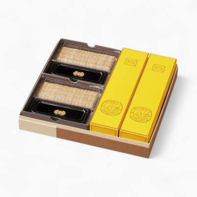 特撰詰め合わせ 貼り箱(カステラ小切れ 0.6号2本 / 手づくり最中8ヶ入2箱)