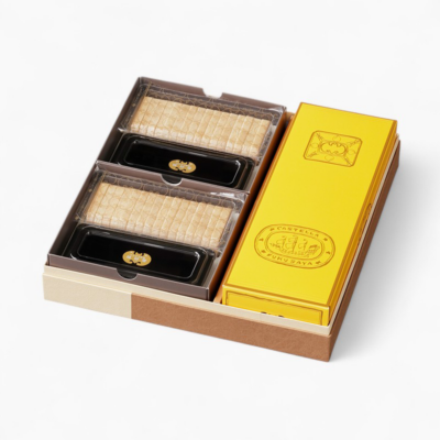 特撰詰め合わせ 貼り箱(カステラ小切れ 1号1本 / 手づくり最中8ヶ入2箱)