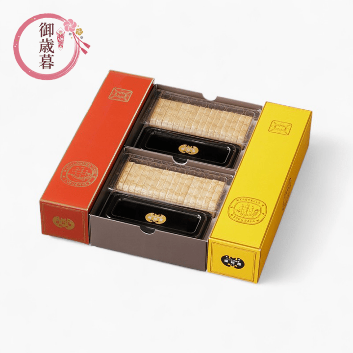 御歳暮 詰め合わせ カステラ・オランダケーキ小切れ0.6号各1本 / 手づくり最中8ヶ入2箱