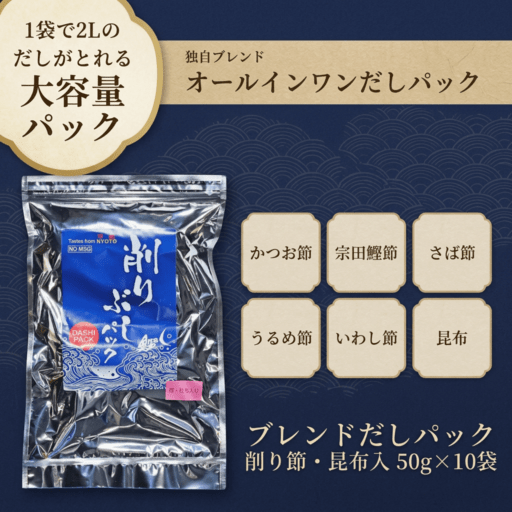 ブレンドだしパック 削りぶし・煮干・昆布入 50g×10