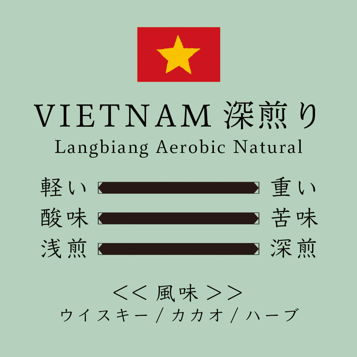 Vietnam Langbiang Aerobic Natural 深煎り