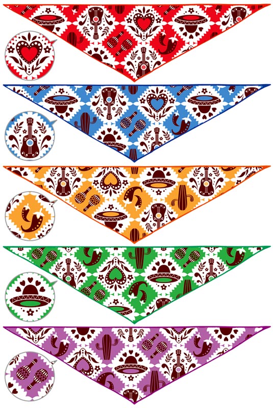 バンダナNo.757セット（メキシコ柄） 15枚入り | 業務用バンダナ