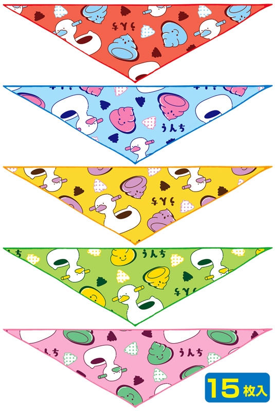 バンダナNo.774セット（うんち柄） 15枚入り | 業務用バンダナ