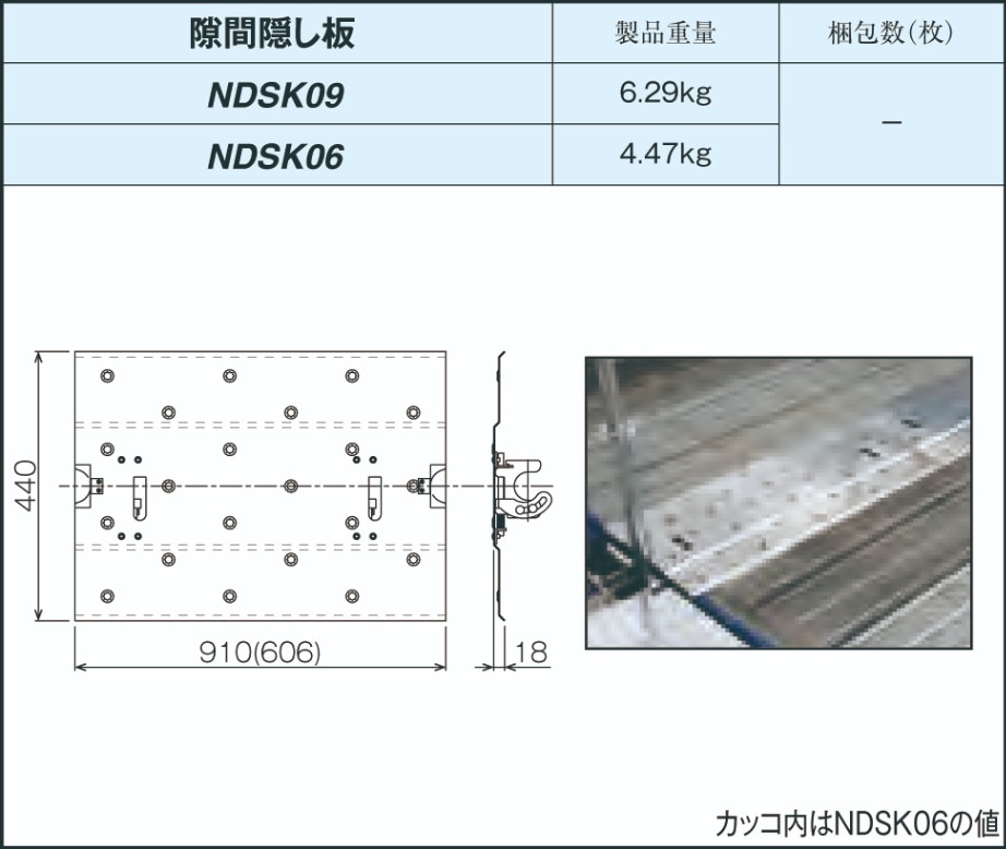 ND隙間隠し板 910×440 NDSK09