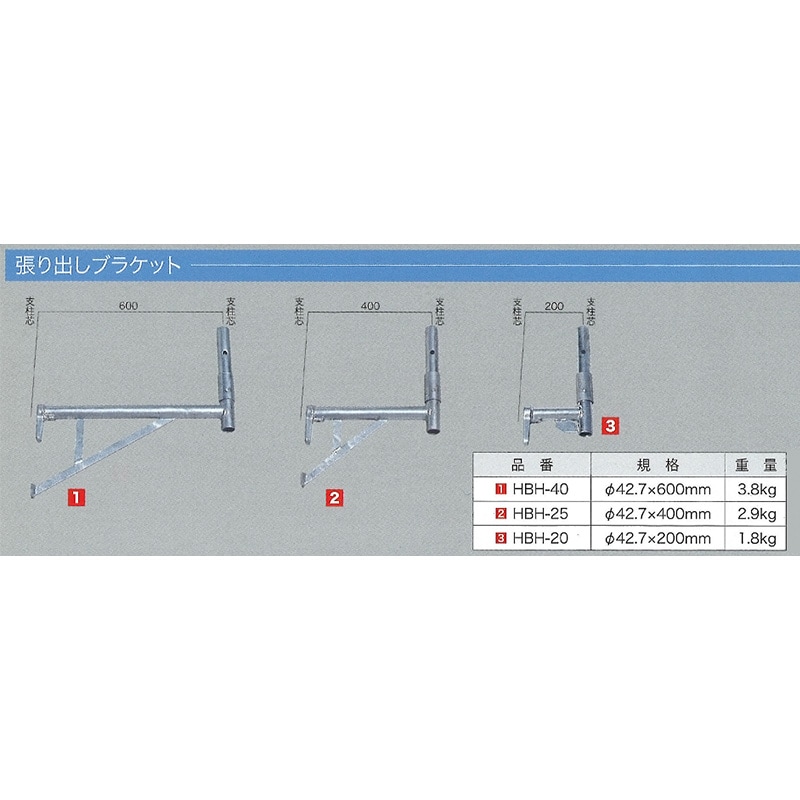 張出ブラケット400㎜　HBH-25