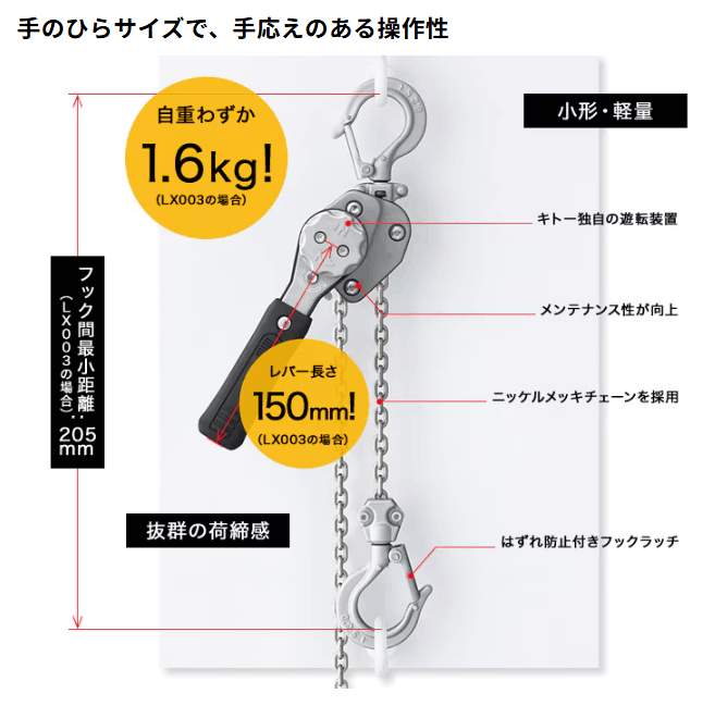 キトー レバーブロック LX005（500kg） KITO