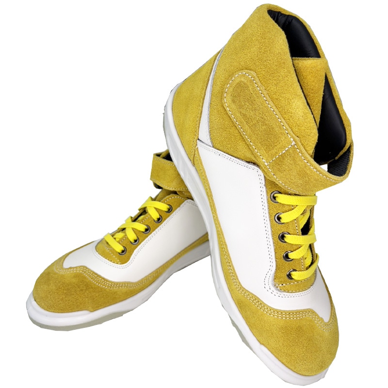 青木 安全靴 ZR-21 YELLOW/WHITE Jマート×作業服の駒コラボオリジナル