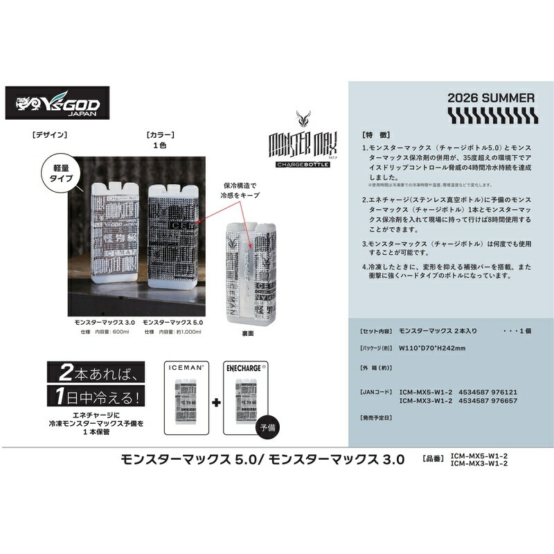 モンスターマックス アルミと保冷シートの保冷剤 アイスマンオプション品 ［送料無料］