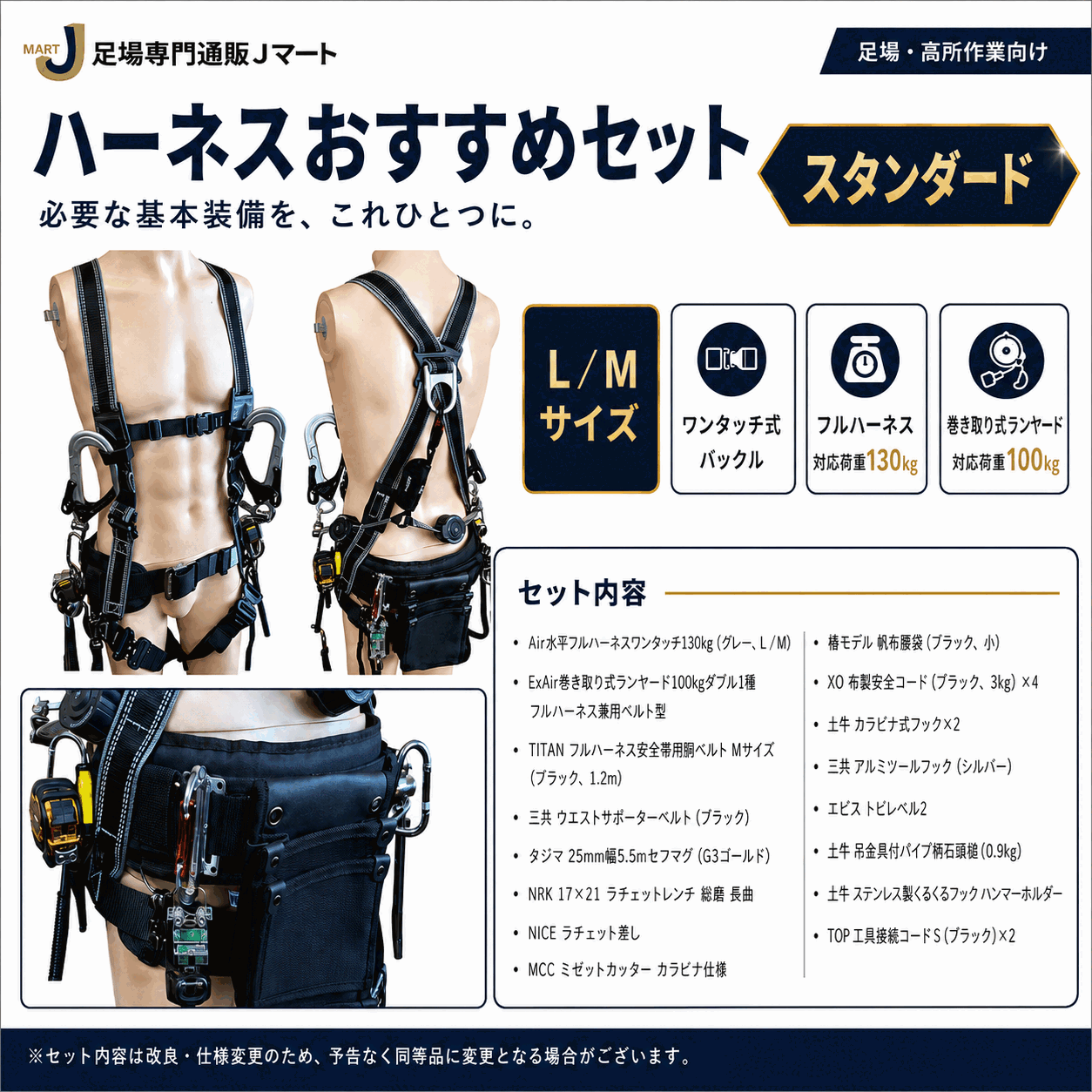 ハーネスおすすめセット スタンダード Jマートセレクト品 ［送料無料］