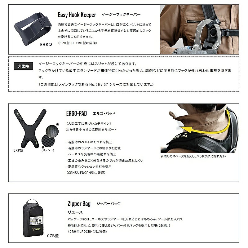 CROSSハーネス フルハーネス CRH-10C サンコー（TITAN） ［送料無料］