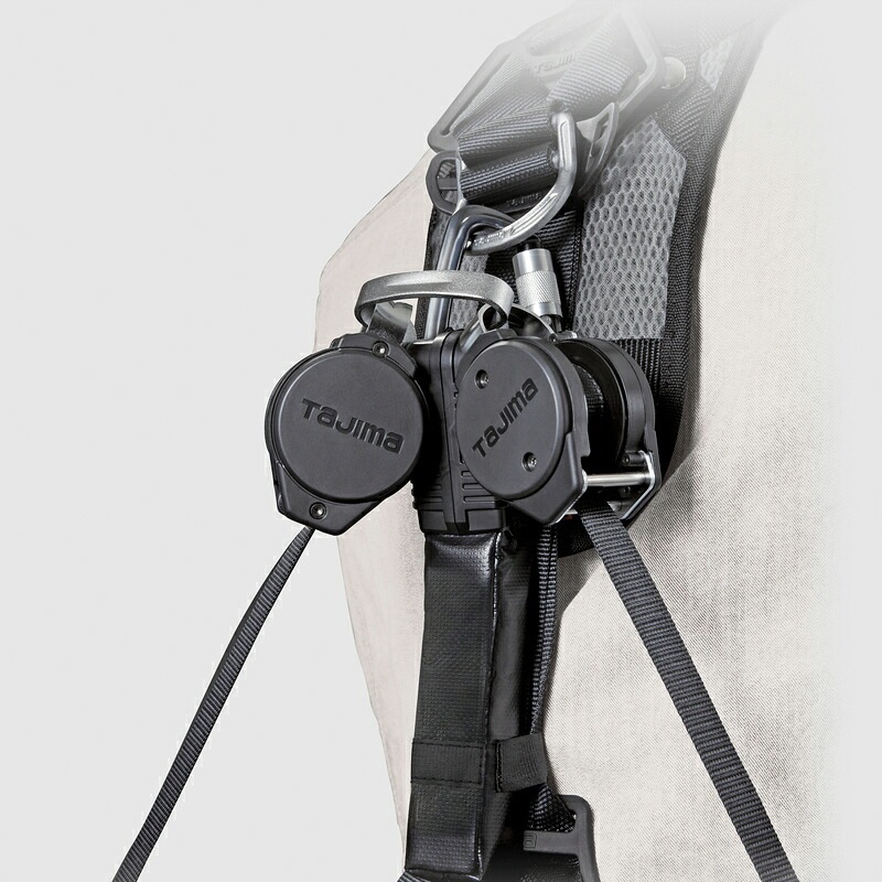 ハーネス用VRロックリールL5ダブル 大重量者用130kg A4VR150L-WL5 巻取式ロック装置あり ダブルランヤード TAJIMA ［送料無料］