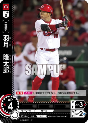 元広島東洋カープ　羽月 隆太郎選手　プロモデルユニフォーム　Lサイズ 元広島東洋カープ 羽月 隆太郎選手 プロモデルユニフォーム Lサイズ 元
