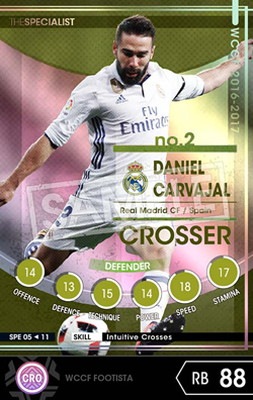 WCCF FOOTISTA ダニエル カルバハル カード WCCF 16-17 338 ダニエル・カルバハル | フルアヘッド