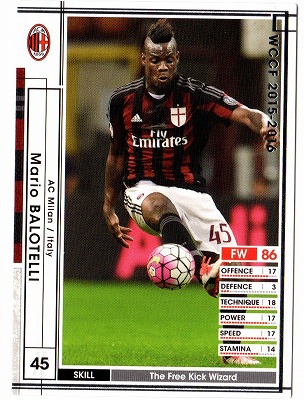 18枚限定 マリオ・バロテッリ Mario Balotelli 直筆サインカード ACミラン