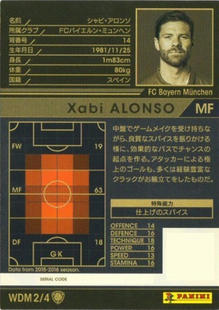 16 17 Wdm2 シャビ アロンソ Wccf Wccf 通常弾 Wccf 16 17 Wccf 16 17 レア フルアヘッド アーケード専門店