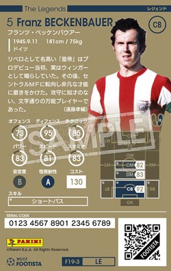 【WCCF FOOTISTA】フッティスタ　F19-3 LE　星6 フランツ・ベッケンバウアー　ガブリエル・バティストゥータ　ヤン・オブラク　未使用 すがた◇葡萄の実り アンティーク長羽織