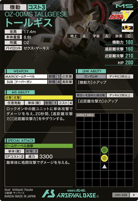 LX01-028 トールギス R | 機動戦士ガンダム アーセナルベース,通常弾