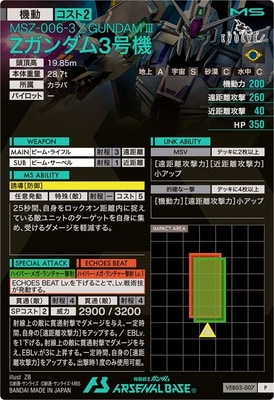 VEB03-007 Zガンダム3号機 P | 機動戦士ガンダム アーセナルベース