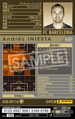 WCCF アンドレス・イニエスタ ☆【11-12 MVP A1】アンドレス・イニエスタ | WCCF,WCCF【通常弾