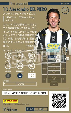 ランクアップ済み】【F19-2 LE-R】アレッサンドロ・デル・ピエロ ☆6
