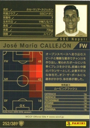 16-17 / 252】ホセ・マリア・カジェホン | WCCF,WCCF【通常弾】,WCCF