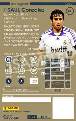 ランクアップ済み】【F19-1 LE-R】ラウール・ゴンザレス ☆6 SS | WCCF
